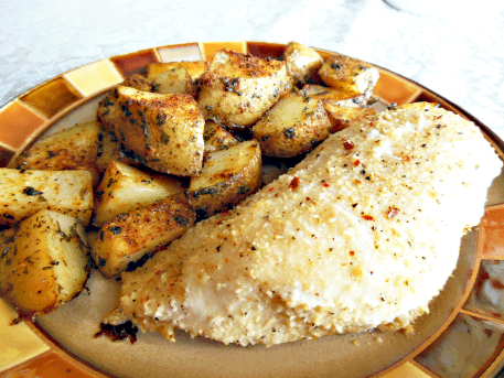 Parmesan Garlic Chicken // Budget Girl --- Easy! Just mix your spices, dip the chicken, and bake! Your whole family will LOVE this! #Parmesan #garlic #chicken #dinner #baking #easy #cooking