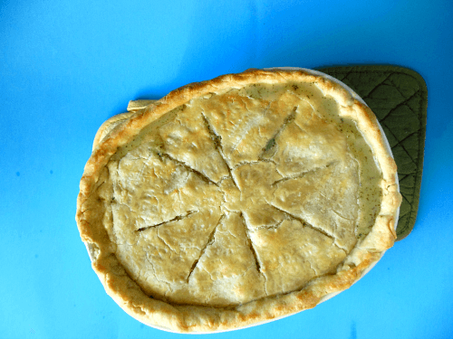 Turkey Pot Pie // Budget Girl --- A savory turkey filling topped with a flaky, butter crust. Delicious!