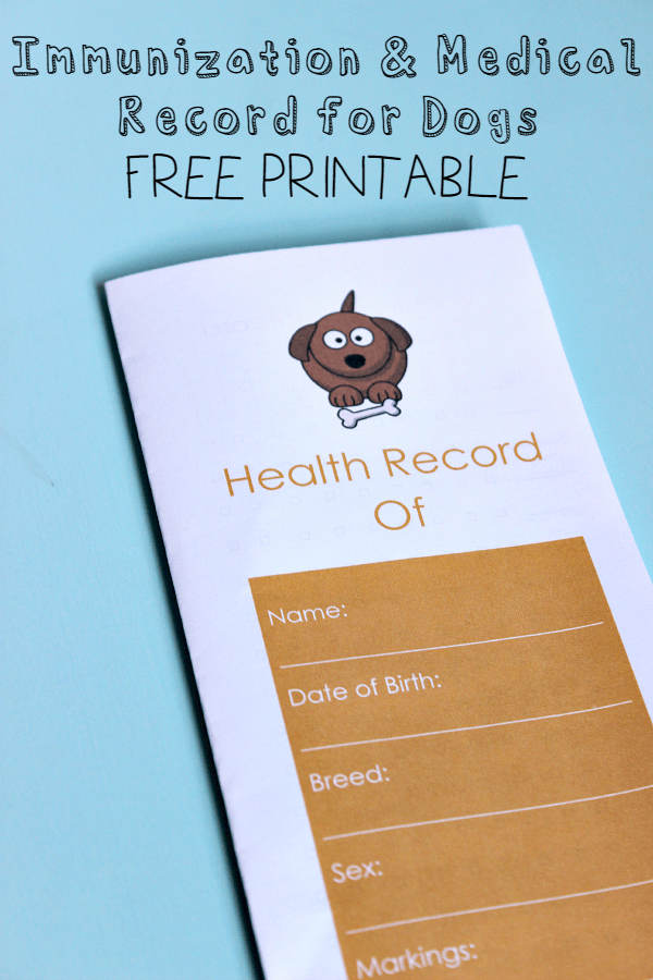 Pin Printable Dog Health Record Template on Pinterest