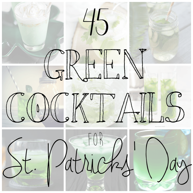 45 Green Cocktails for St. Patrick's Day --- St. Patrick's Day is on Tuesday, which means many of you will likely be celebrating over the weekend. I have so many green cocktails lined up for you! And they all look amazing, I'm not sure which one I want to try first! || via diybudgetgirl.com #stpatricksday #green #cocktails #martinis #mixeddrinks #beverages #alcohol #march