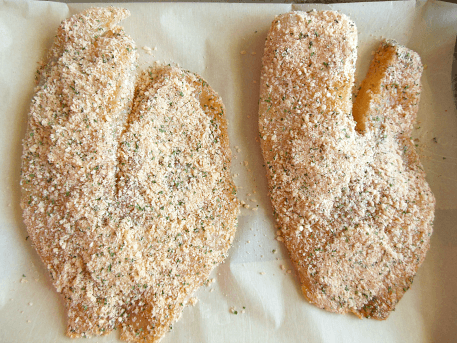 Parmesan Crusted Tilapia // Budget Girl --- A great twist on fish! The Parmesan mixture adds a nice, savory flavor to an otherwise bland meal. #Parmesan #fish #tilapia #baking #cooking #dinner #healthy