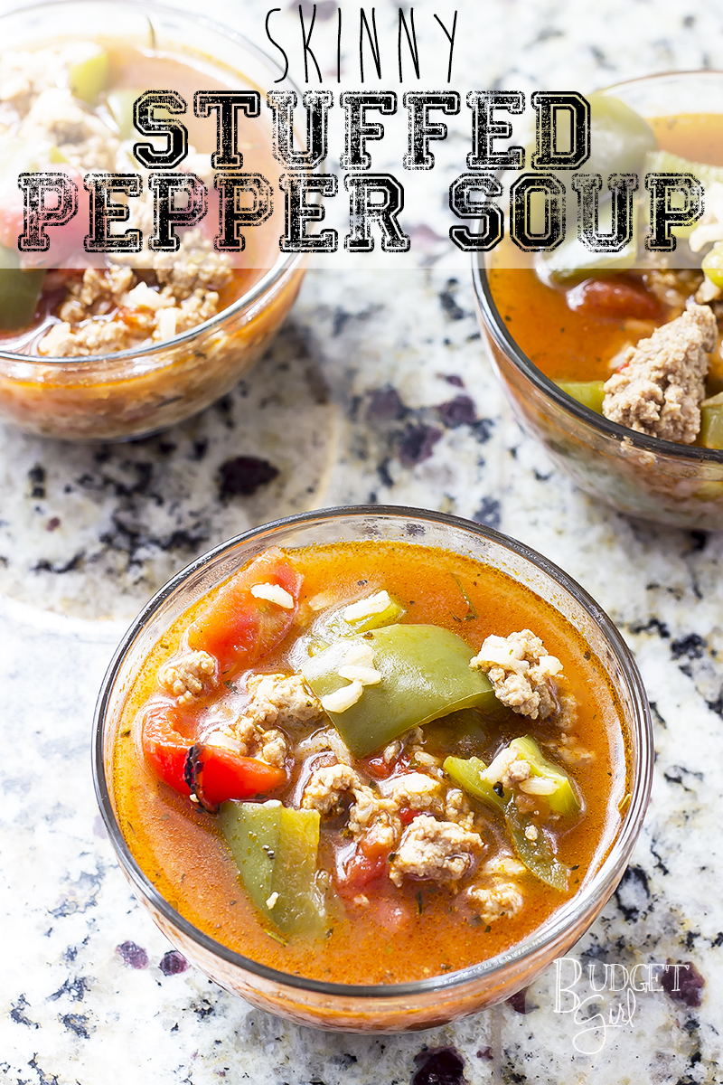 Stuffed pepper soup is chunky, flavorful, and healthy. Can also be made in a crock pot/slow cooker, but best on the stove.