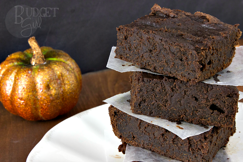 Pumpkin Brownies are easy, fudge-y brownies made using only a box mix and a can of pumpkin.