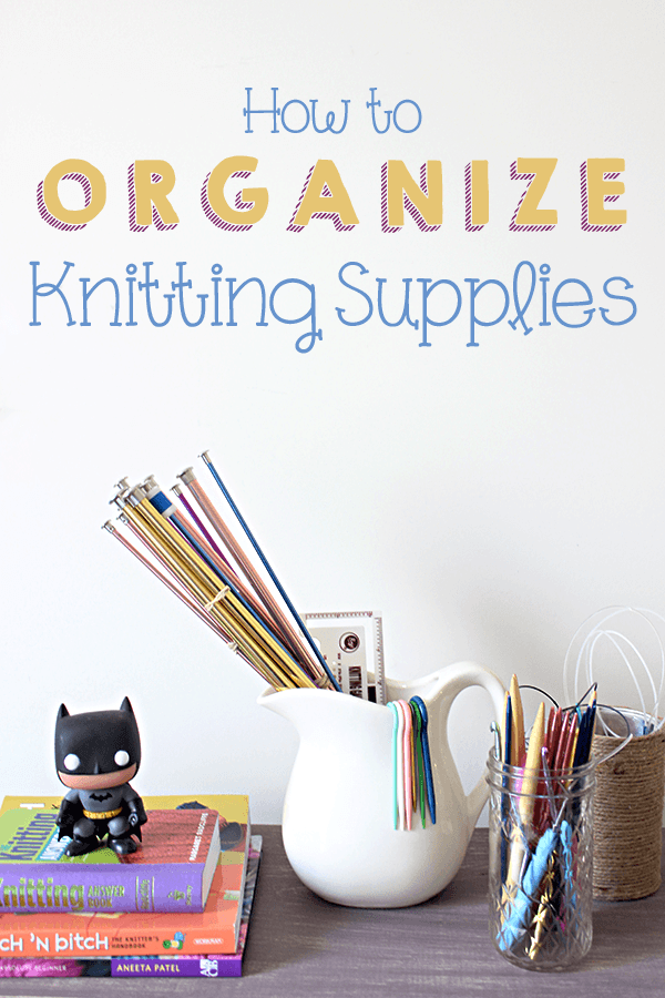 Organizing Knitting Supplies --- Knitting requires a lot of little tools, which can become difficult to keep track of. Use regular household items to keep your knitting supplies in one place. || via diybudgetgirl.com #knitting #organization #organize #supplies #needles #crochet