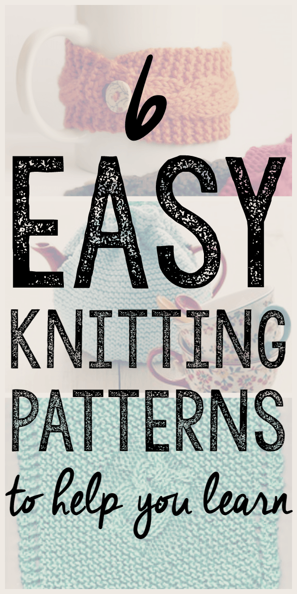 6 Easy Knitting Patterns to Help You Learn --- Once you've figured out basic stitches, the next problem is how to reinforce what you've learned. Knitting patterns can help with that, so I've collected a few easy knitting patterns that have helped me! || diybudgetgirl.com #knitting #patterns #free #easy