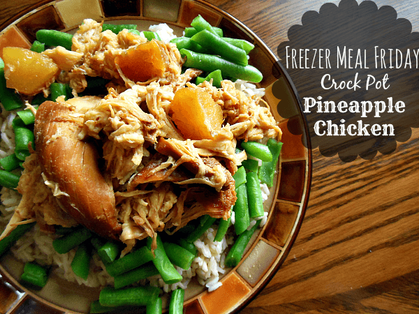 Freezer Meal Friday: Crock Pot Pineapple Chicken // Budget Girl --- A mixture of sweet and savory, plus easy to make = score! #chicken #crockpot #slowcooker #freezermeal 
