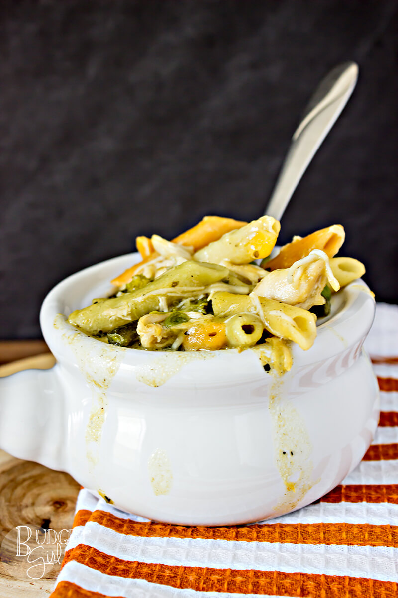Crock pot chicken noodle soup is a simple casserole made easier by cooking in a slow cooker instead of in the oven. Also a freezer meal!