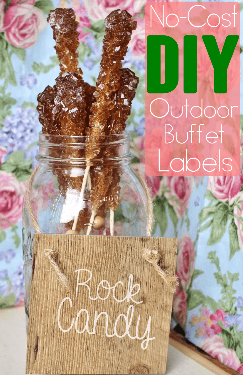 No-Cost DIY Outdoor Buffet Labels // Budget Girl -- Guest Post from DIY Mother. Hosting a party this summer? These buffet labels are cheap and easy to make and customize! #diy #party #summer #labels #buffet #food