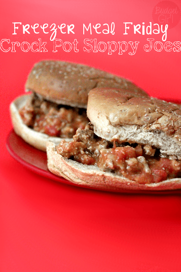 Crock Pot Sloppy Joes // Budget Girl --- Freezer Meal Friday! This week is crock pot sloppy joes. This sauce is much better than any other I've had. Also, can you say "easy"? Yes, please! #freezermeal #crockpot #slowcooker #diiner #food #sloppyjoes 