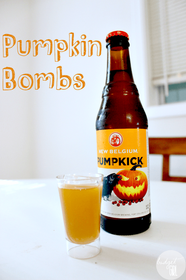 Pumpkin Bombs --- Like an Irish Car Bomb, but for fall! Great for tailgates or football parties! || via diybudgetgirl.com #alcohol #beverages #drinks #recipes #pumpkin #13daysofpumpkin