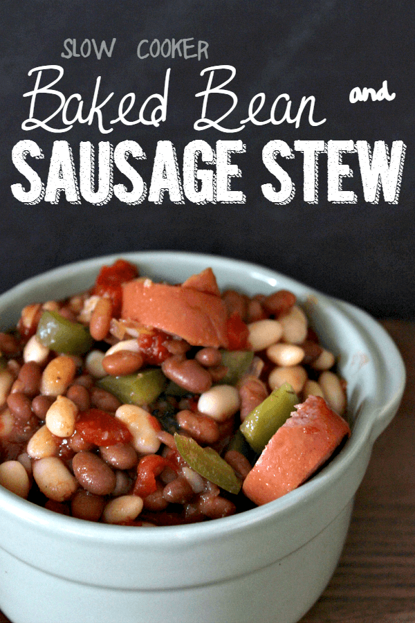 Baked Bean & Sausage Stew // Budget Girl --- This stew has a lot of texture, it's simple to make, and very hearty. #stew #sausage #beans #slowcooker #crockpot #recipes #food #cooking