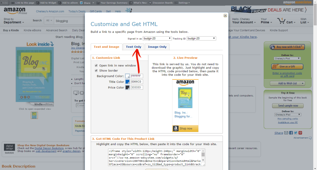 How to Insert Amazon Ads Within a Text Post // Budget Girl --- Get your blog holiday-ready by using text links instead of banner links. Also, make sure you're following their ToS and FTC guidelines so you don't get kicked out of the program!