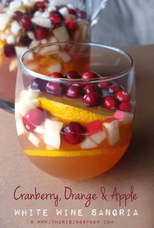 Cranberry, Orange, and Apple White Wine Sangria from The Rising Spoon
