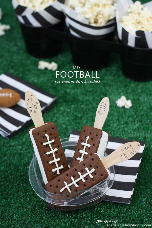 Easy Football Ice Cream Sandwiches from The Celebration Shoppe