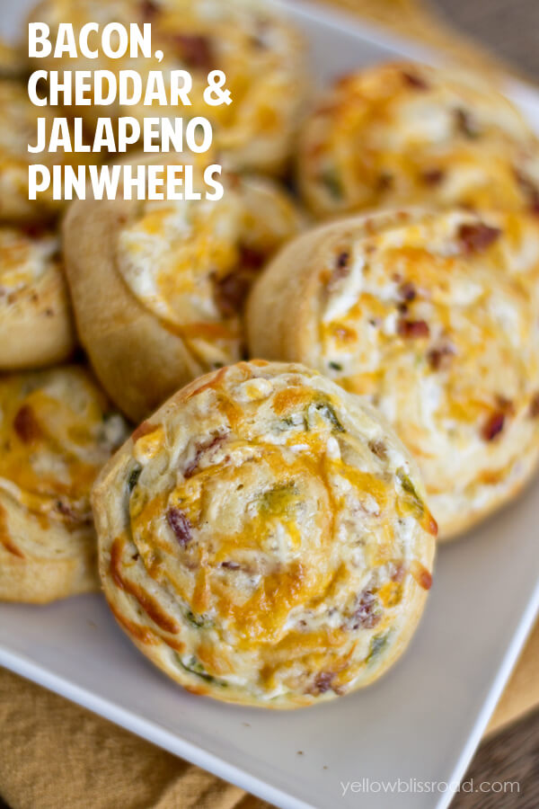 Bacon, Cheddar, and Jalapeno Pinwheels from Yellow Bliss Road
