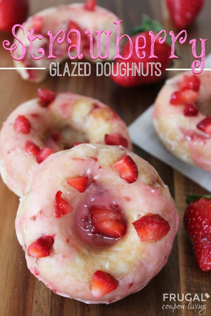 Baked Strawberry Glazed Doughnuts from Frugal Coupon Living