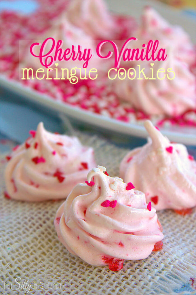 Cherry Vanilla Meringue Cookies from This Silly Girl's Life