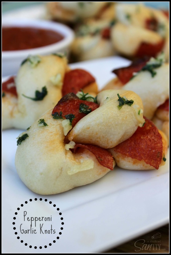 Pepperoni Garlic Knots from A Dash of Sanity