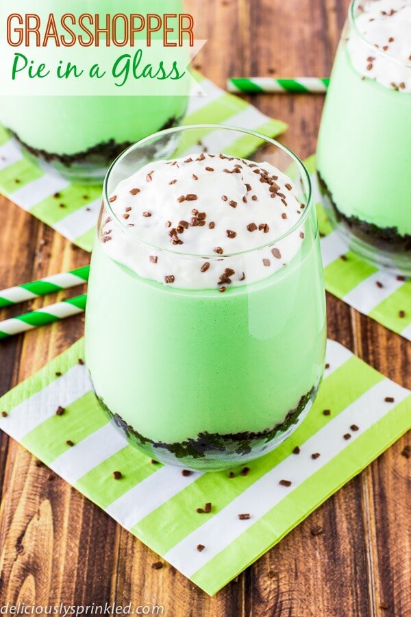 Grasshopper Pie in a Glass from Deliciously Sprinkled
