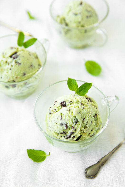 Mint Chocolate Chip Ice Cream from Cooking Classy