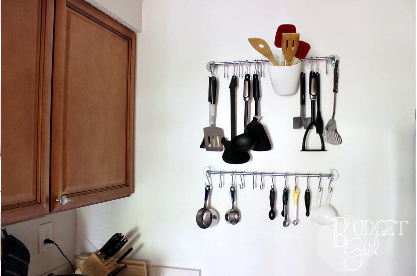 Easy Kitchen Organization --- A few quick and cheap changes make such a huge difference in how I feel cooking in my kitchen! || diybudgetgirl.com #kitchen #organization #ikea #easy