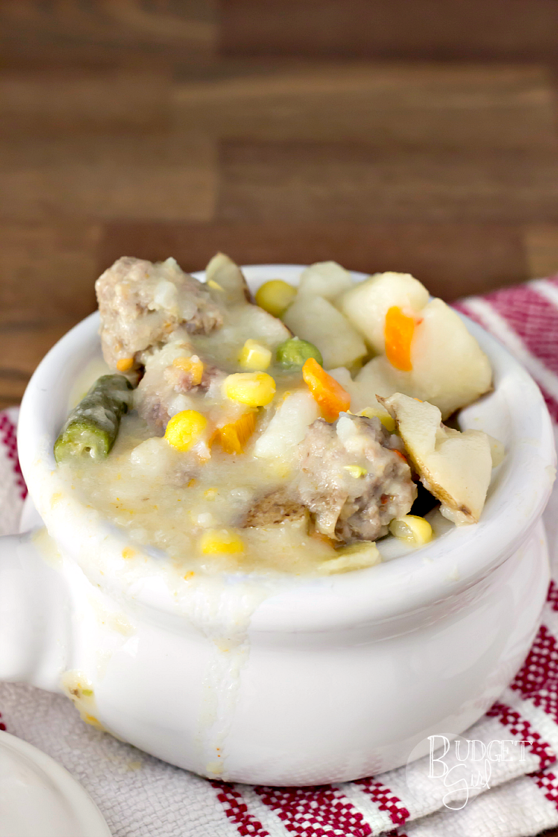 Let's get autumn started right with a savory, hearty soup! This potato and sausage soup is chunky and delicious.