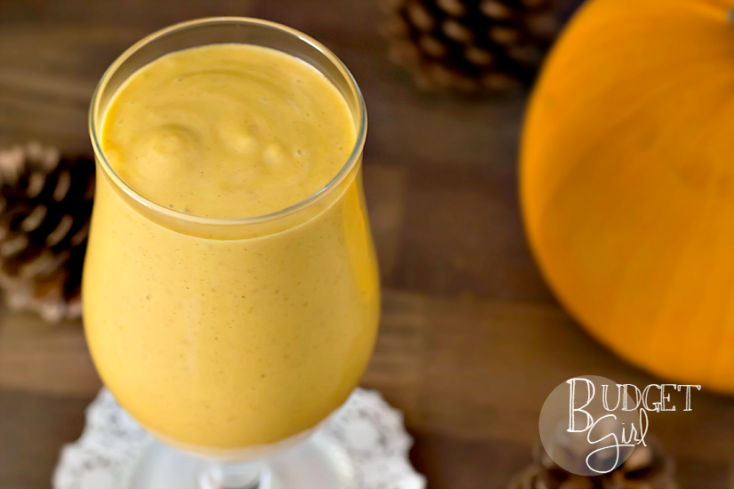 Caramel pumpkin smoothies are a delicious fall breakfast alternative. Switch out the caramel yogurt with plain yogurt for a healthier option.
