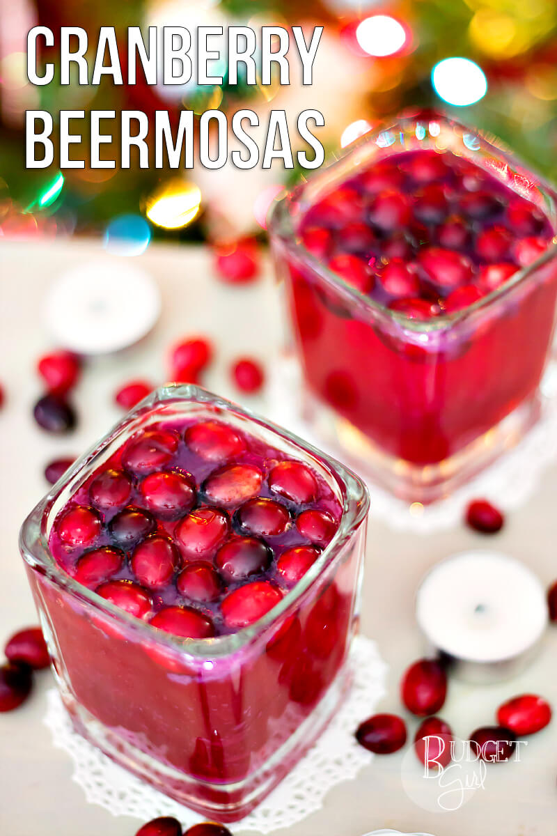 Cranberry Beermosas are beer cocktails with a winter twist. Use your favorite non-hoppy beer to customize to your tastes. This is a great cocktail for the holiday season!