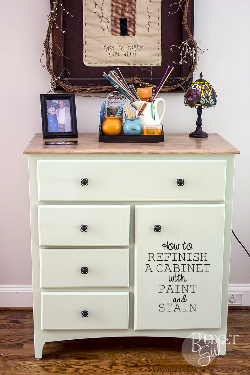 How to Refinish a Cabinet with Paint and Stain