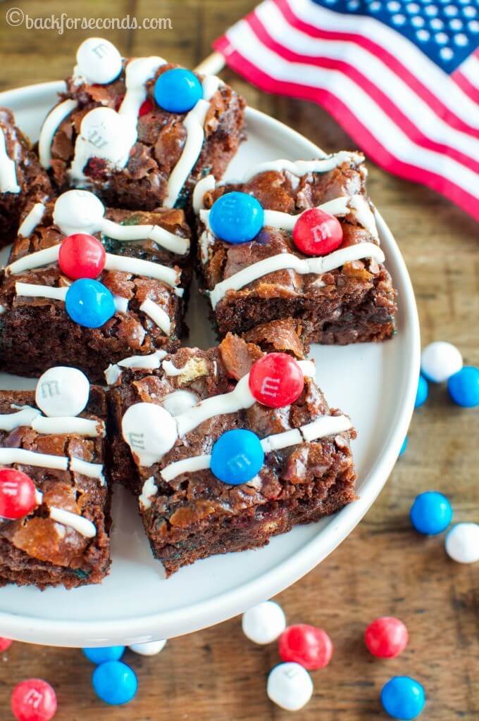 Patriotic Marshmallow Crunch Brownies Back for Seconds