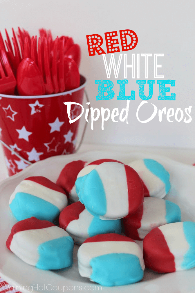 Red White and Blue Dipped Oreos