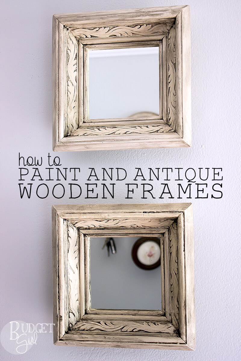 Getting distressed picture frames is really easy. Some paint and antiquing glaze make this a quick project to do in a single afternoon.
