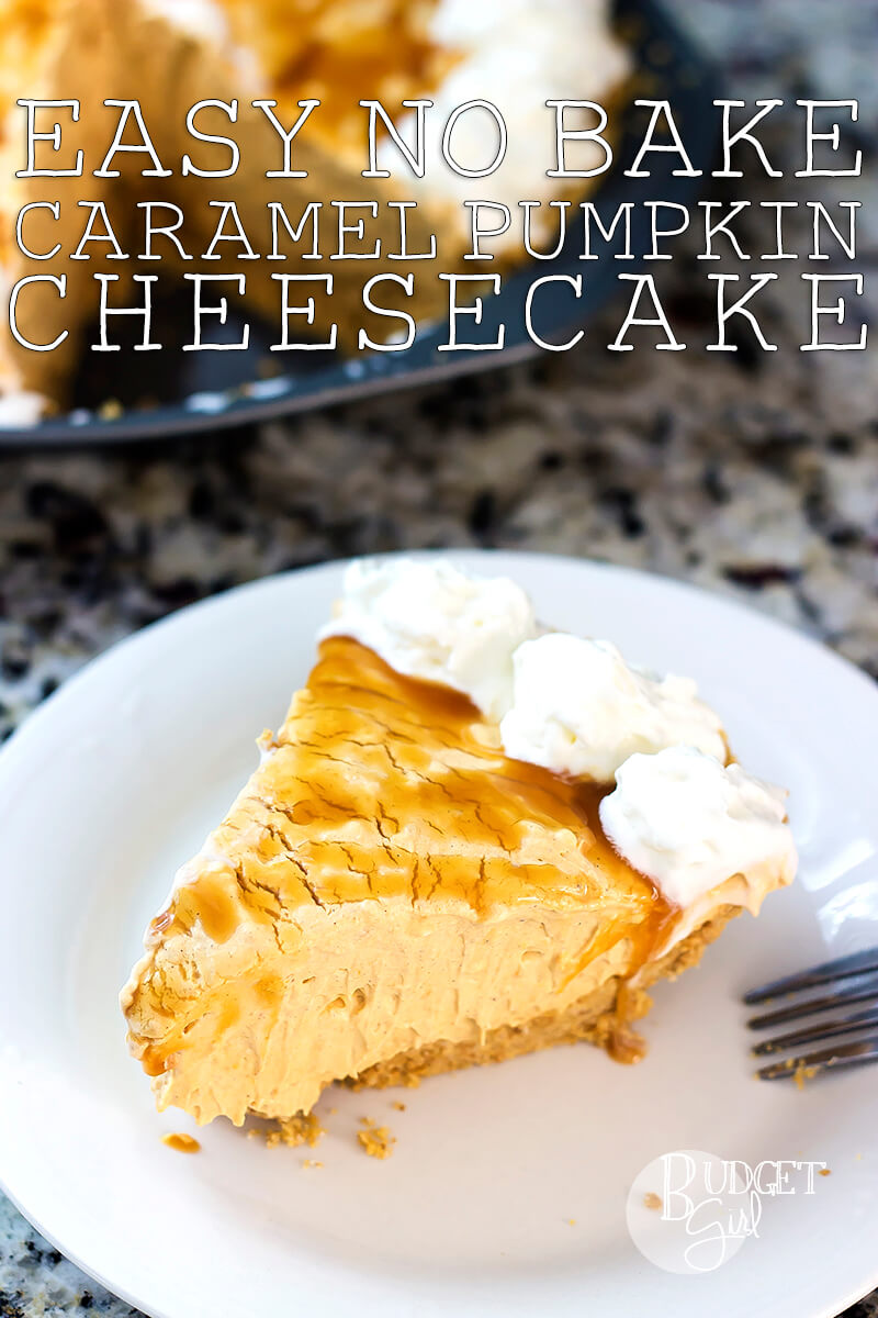 This easy no bake caramel pumpkin cheesecake takes about 10 minutes to whip up. Your fridge does most of the work.